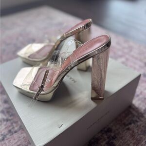 Elegant Gold and clear High Heel Sandals asos 8.5